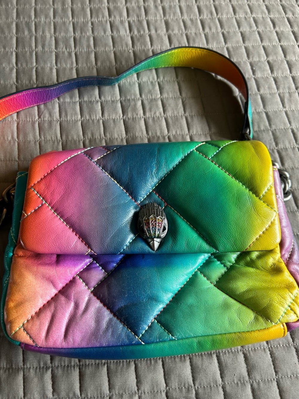 Kurt Geiger Rainbow Quilted Leather Crossbody - Multicolor